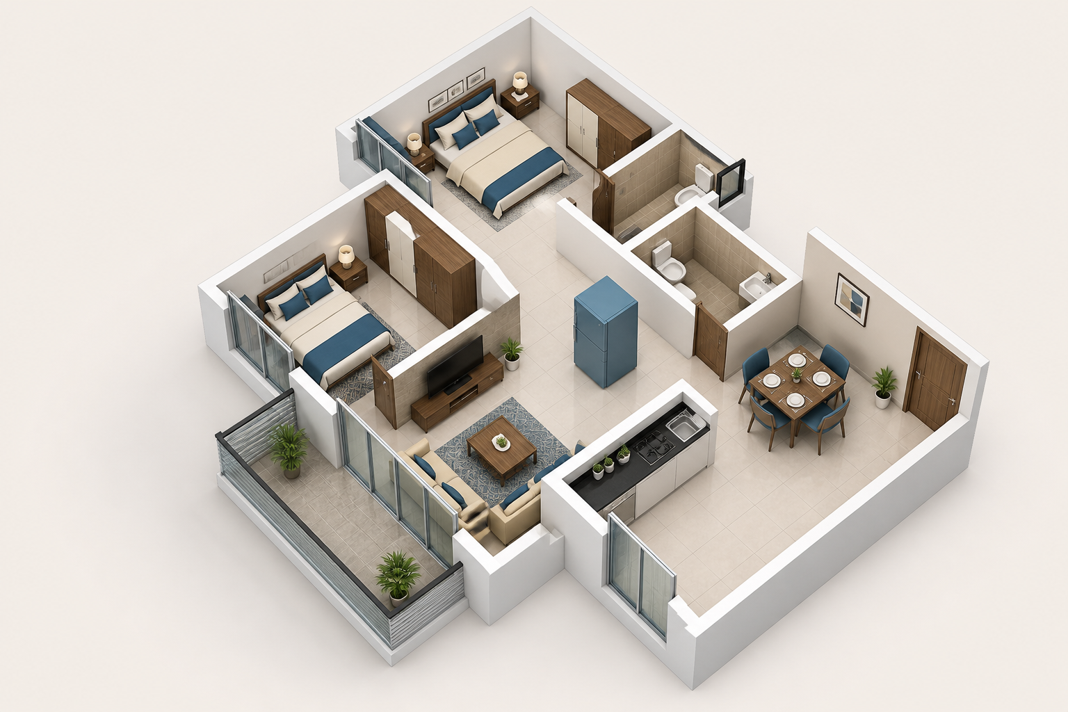 2 BHK Layout Visual